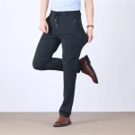 Men's Pants Business Black Suit Pants Slim Casual Straight Breathable Pants&Trousers